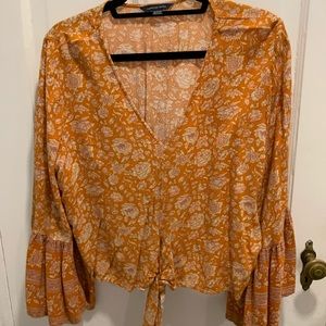 Orange Print Blouse